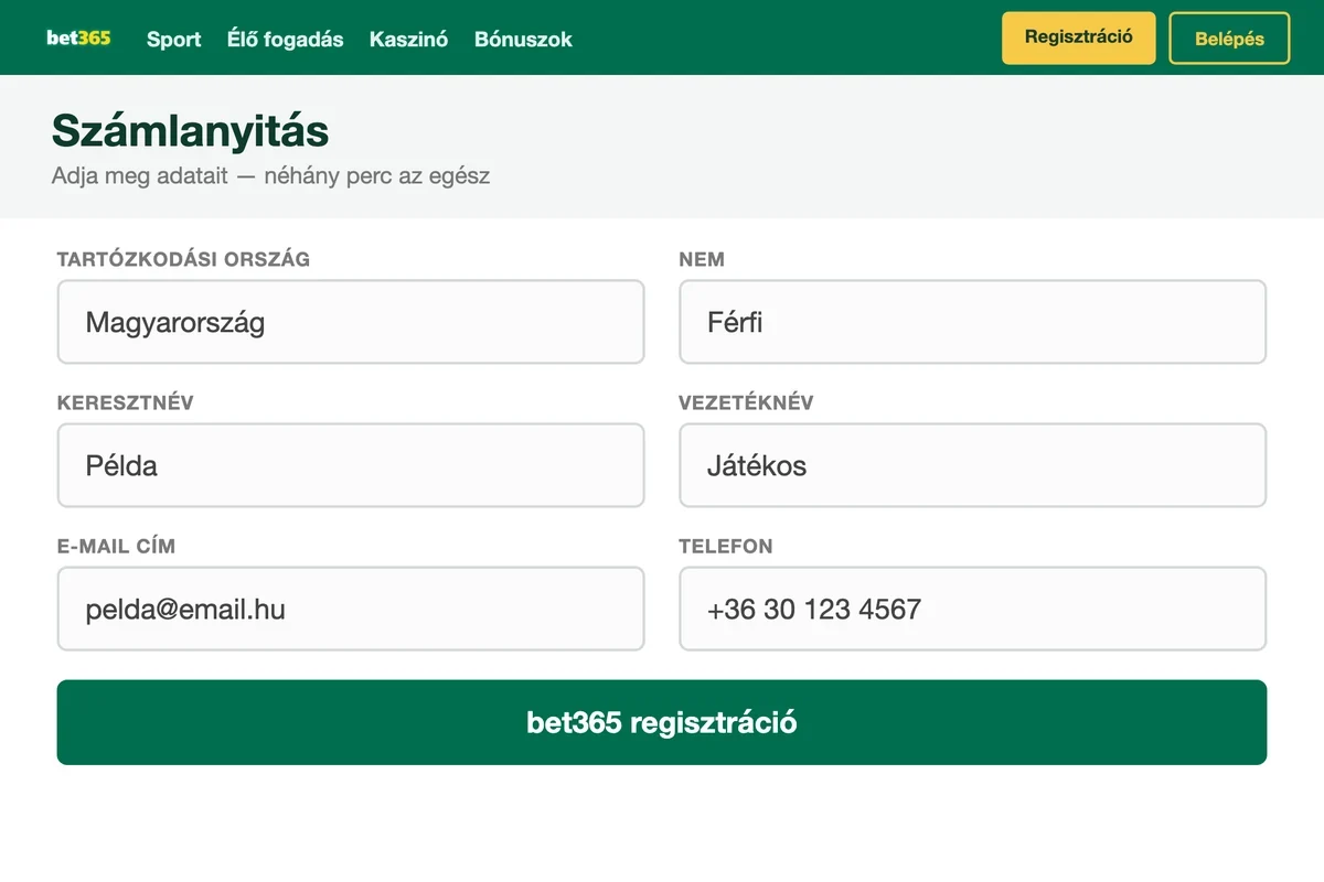 Regisztráció lépésről lépésre