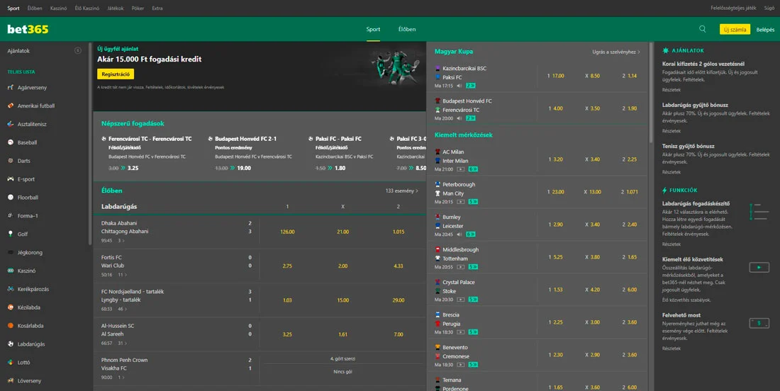 Bet365 weboldal